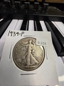 Medio dólar Walking Liberty 1939 (P) - moneda de plata 90 % cruda - Imagen 1 de 2