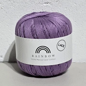 Hilo de encaje Hobbii arco iris 100 % algodón - 0 peso 1,75 oz madeja color púrpura #40 - Imagen 1 de 3