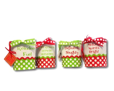 Juego de 4 enfriadores de latas aislados Mud Pie Holiday - Divertidas envolturas de espuma EVA navideñas Foto 1 de 4