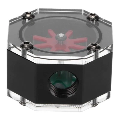 Wasserdurchflussmesser Transparent Acryl Achteckig Metall Computer Wasserge Neu - Bild 1 von 4