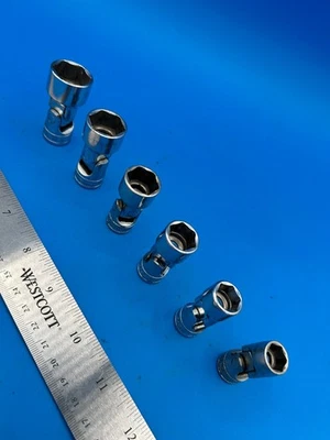 Snap-On Tools Swivel Socket Set 3/8” Drive 7/16” to 3/4” 6 Piece S-4-14 - Image 1 of 4