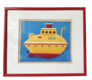 Vintage Simon Hart Beatles Yellow Submarine Framed Picture 1997 - Picture 1 of 7