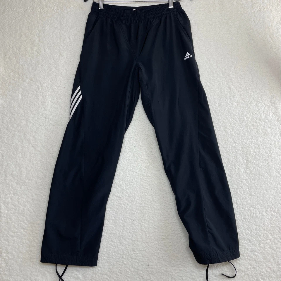 Adidas Clima365 Women’s S Track Pants Black 3-Stripe Ruched Leg VTG Y2K 2000s - Image 1 of 4