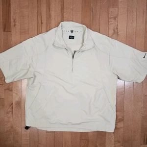 NIKE GOLF Beige 1/2 Zip Pullover Windbreaker Jacket Mens Size Medium Pockets - Picture 1 of 8