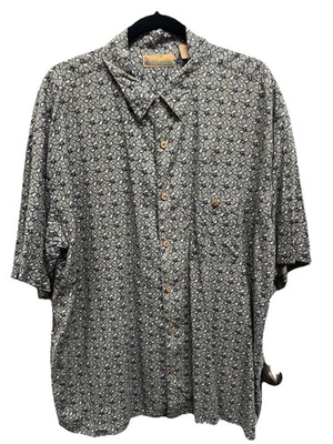 Рубашка Bobby Chan 100% шелк с цветочным принтом мужская повседневная с коротким рукавом XXL AOP - Изображение 1 из 4