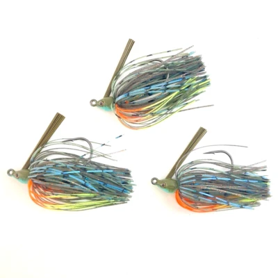 BIG RIVER BAITS 3-Pack Hand-Tied 5/16-oz. Blue Glimmer Gill Swim Jigs