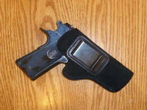 Funda oculta de cuero BLACK-IWB EE. UU. 1911 Commander Kimber Colt Hi Power - Imagen 1 de 2