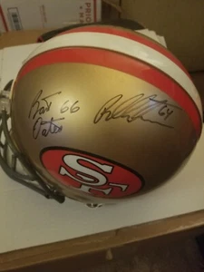 1990s SAN FRANCISCO 49ers team signed FS PROLINE game HELMET linemen OATES~DANA+ - Picture 1 of 8