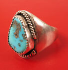 Vintage Sterling Silver 925 Natve American Southwest Turquoise Ring Fabulous !!!