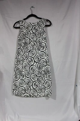 AGB Vestido Talla 6 Blanco y Negro Sin Mangas Poliéster Foto 1 de 4