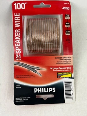 NUEVO cable de altavoz calibre 24 Philips rollo de carrete de 100 ft PH62110 hogar coche camión RV Foto 1 de 4