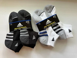 12 Pairs adidas Men's Low Cut Aeroready Cushioned Socks Shoe Size 6-12 - Picture 1 of 2