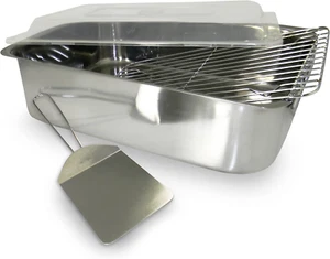Stainless Roaster with Cover, Rack and Spatula, Piece of 4 - Imagen 1 de 11