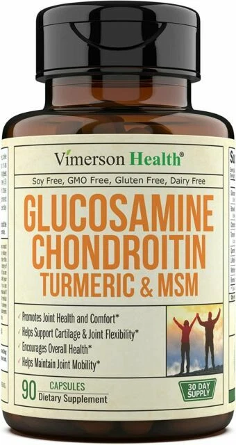 Vimerson Health Glucosamina con Condroitina Cúrcuma MSM 90 Cápsulas Exp 08/26 Foto 1 de 1