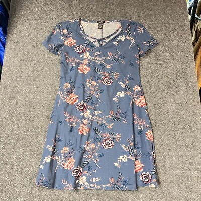 Vestido Camisa Rue 21 Para Mujer Pequeño Azul Manga Corta Floral Peso Ligero Primavera Foto 1 de 4