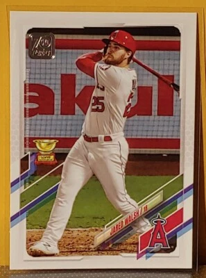 Jared Walsh Topps 2021 Baseball Series 2 #575 Gold Cup Los Angeles Angels - Image 1 of 2