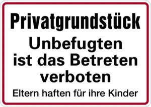 Schild Privatgrundstück Unbefugten ist das Betreten verboten | Alu 250 x 350 mm - Bild 1 von 1