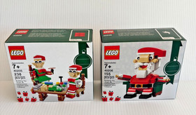 LEGO Seasonal Lot of Two 40205 Little Elf Helpers & 40206 Santa Clause NEW 