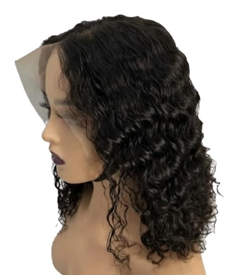 Deep Wave Lace Front Wigs Human Hair 200 Density 13x6 HD Transparent Wet - Image 1 of 4