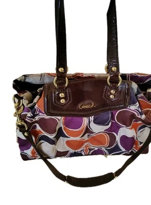 Coach Brown Multi Ashley Hand Scarf Print Satchel Bag & Wallet (Pre-owned) - Image 1 of 4