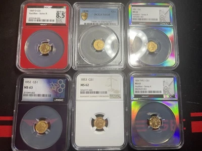 1849-1854 - 1 Dollar Type 1 Gold Set COMPLETE!! - Image 1 of 4