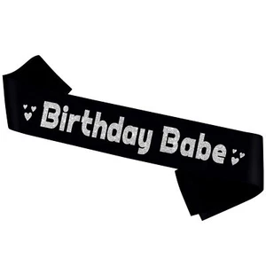 Birthday Babe Sash - Black Sash with Sliver Foil for Women or Girl Birthday P... - Picture 1 of 5