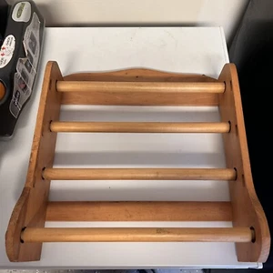Vintage Wooden Kitchen Saran Wrap, Foil, Paper Towel Wall Hanging Rack Storage - Picture 1 of 3