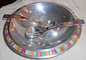 Mikasa Carnival Inlaid Salad Serving Bowl - Picture 1 of 5