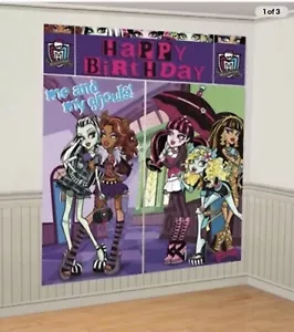 Monster High WALL BANNER 5 Piece Set 6ft DECORATING KIT Party Supplies - Picture 1 of 4