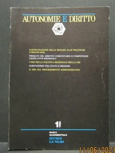 Rivista Quadrimestrale AUTONOMIE E DIRITTO Vol. 1 Editrice Ila Palma 1990 - Foto 1 di 1