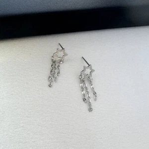 Six-pointed Star Tassel Chain Dangle Drop Earrings for Women - Picture 1 of 4