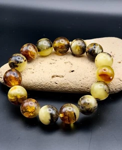 Pulsera 21 gramos Ámbar Báltico Natural Genuino Multicolor - Imagen 1 de 6