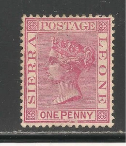 Sierra Leone #23 (A2) SG #28 VF MINT - 1884 1p Queen Victoria (Carmine) - Picture 1 of 2