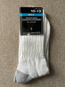 NEW MEN'S WHITE & GRAY ATHLETIC SOCKS - Picture 1 of 1
