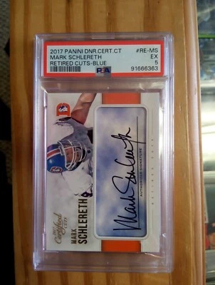 MARK SCHLERETH 2017 Donruss Certified Cuts Retired Cuts PSA 5EX #3/5 NFL Broncos - Image 1 of 4