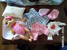 9Pc Baby Alive Sweet N Snuggly Thumb Toe Sucking Doll Blanket Clothes Bottle Lot