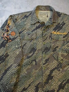 Giacca tela canapa drago anno Maharishi uomo XXL verde mimetico righe tigre shacket - Foto 1 di 21