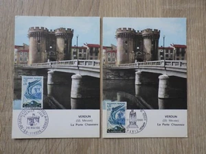 2x Cartes Maximum PREMIER JOUR FDC Annee 1966 France Yt 1484 Verdun  - Picture 1 of 1