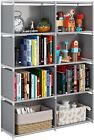 5-Tiers Closet Storage Organiser with Fabric Cloth at Back, Double Row BookShelf