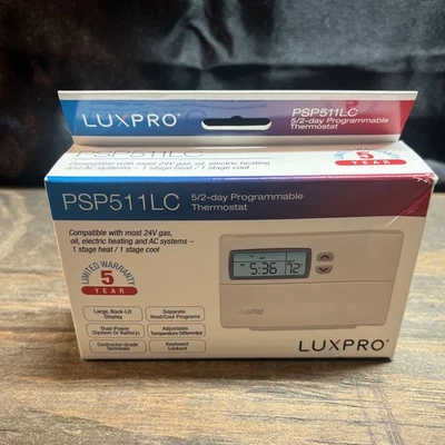 New LUXPRO (PSP511C) 5/2-day Programmable Thermostat - Image 1 of 4