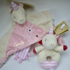 INWARE Baby Rassel Schnuffeltuch EINHORN Plüschtier personalisiertes Kuscheltuch