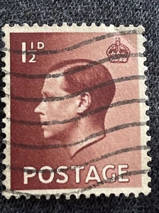 Great Britain Postage ~ 1 ½ D Stamp ~ King Edward VIII Cancelled 1930's TKS539 - Picture 1 of 2