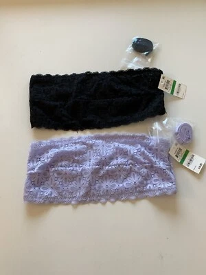 NWT! Lot of 2 Jenni by Jennifer Moore Women's Sz L Lace Bandeau Bra w/ Straps - Image 1 of 4