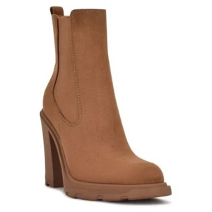 NIB Nine West Ream High Heel Chelsea Boots Brown Size 9.5 - Picture 1 of 6