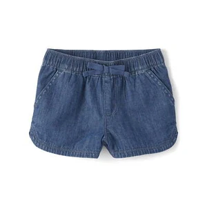 The Children's Place Denim Pull-On Shorts Girls Size 5T Blue 100% Cotton - Picture 1 of 3