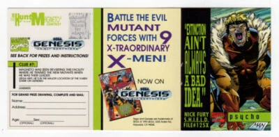 1993 SEGA Genesis X-Men Video Game Vintage Original BOOKLET CARD | Marvel Comic - Image 1 of 3