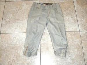 ALBERTO MAKALI~ORO BRILLANTE~CUENTAS~CREBILLA LATERAL INFERIOR Pantalones/Capri talla 4~LINDO~ - Imagen 1 de 7