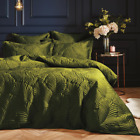 Moss Green Luxury Embroidered Velvet Bed Set 3 Piece - Soft - Size: D, K, SK
