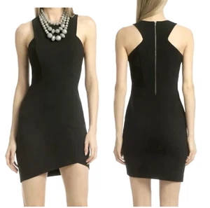 HELMUT LANG schwarzes asymmetrisches ärmelloses Kleid Chat Later Rent the Runway S - Bild 1 von 16