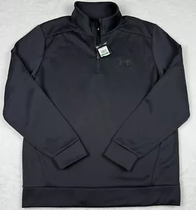 Under Armour Pullover Men's L Black Golf Quarter-Zip Fleece Athletic Performance - Picture 1 of 12
